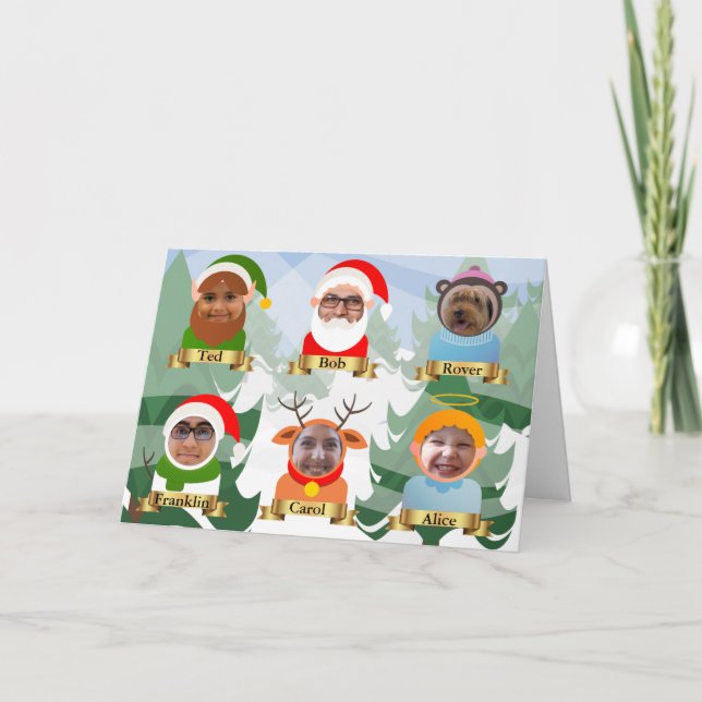 Din familj som julfotfoto helgkort (Framsida)