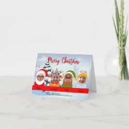 Din familj som Santa Reindeer Elf och Angel Photo Helgkort