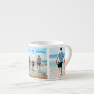 Din familjs fotokollage Espresso Kopp med text Espressomugg