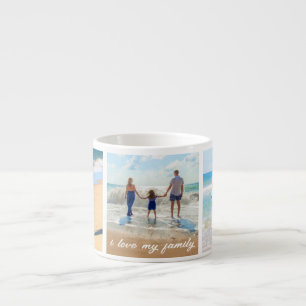 Din familjs fotokollage Espresso Kopp med text Espressomugg