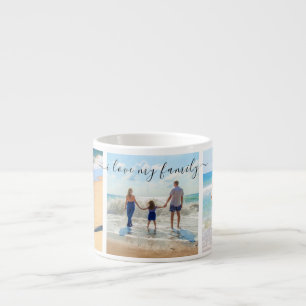 Din familjs fotokollage Espresso Mugg med text Espressomugg