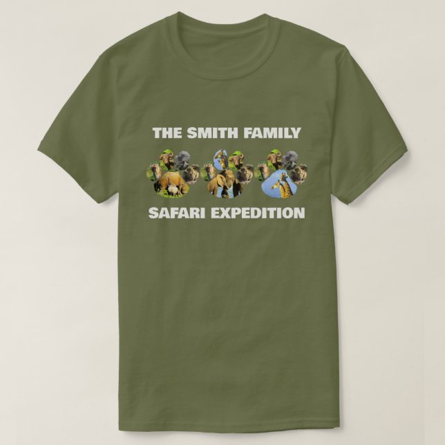 Din familjs Safari Wildlife Pawprint Trio T Shirt (Design framsida)