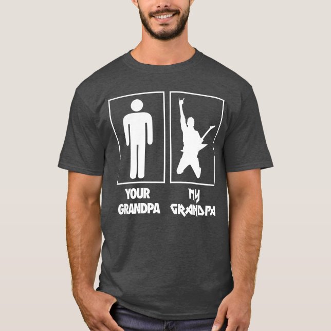 Din Farfar Min Farfar Gitarr Rock N Roll Musik B T Shirt (Framsida)