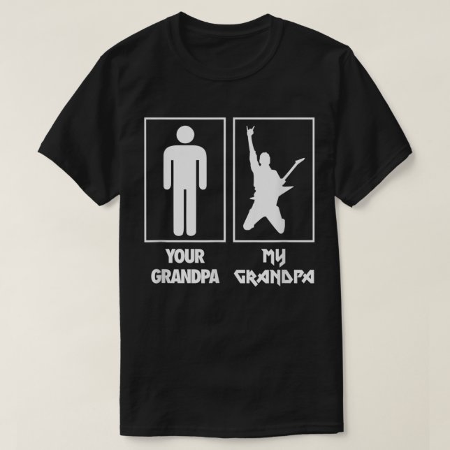 Din Farfar Min Farfar Gitarr T Shirt (Design framsida)