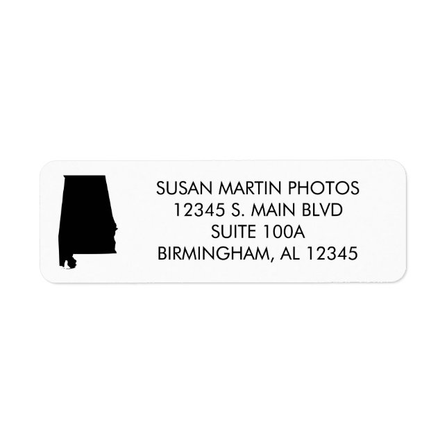 Din färg Alabama Modern minimalism Returadress Etikett (Framsidan)