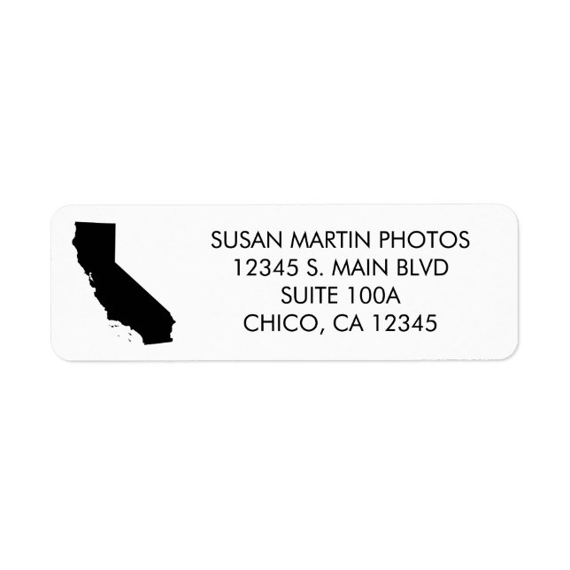 Din färg California Modern Minimalistisk Returadress Etikett (Framsidan)