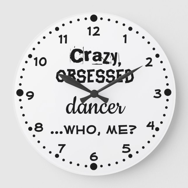 Din Färg Dance Clock Gift for Dancers Obsars Stor Klocka (Framsida)