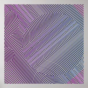 Din färg med Op Art Vågar Poster
