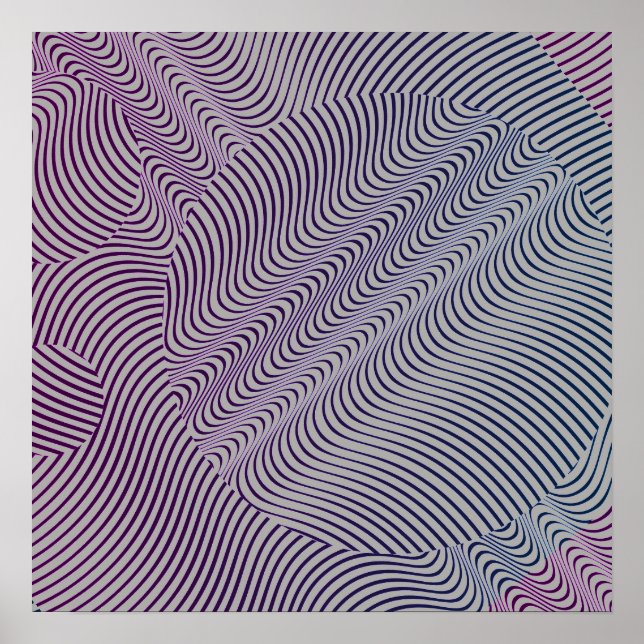 Din färg med Op Art Vågar Poster (Framsidan)