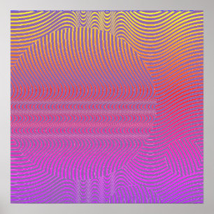 Din färg med Op Art Vågar Poster