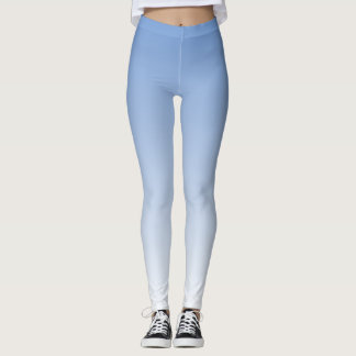 Din färg med vit ombré-färgövergång leggings