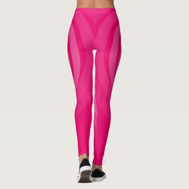 Din Färg - Rosa Hearts Kärlek Pulses Leggings (Baksida)