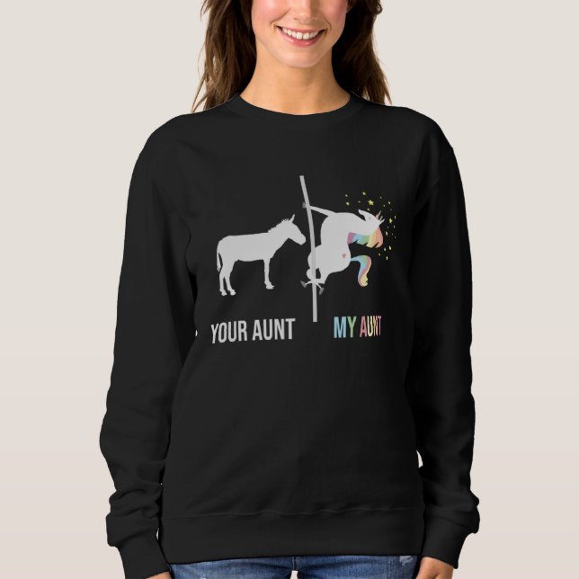 Din Faster Min Faster Enhörning Cool Aunty Auntie  T Shirt (Framsida)