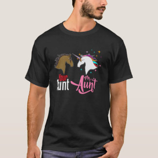 Din Faster Min Faster Enhörning Familj Auntie Söt  T Shirt