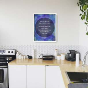 Din favoritcitat Bright Blue Grunge Bubbles Poster