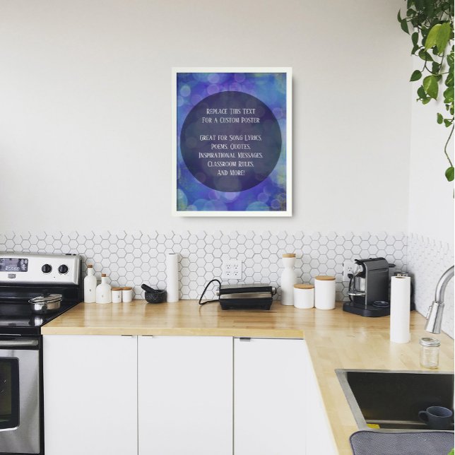 Din favoritcitat Bright Blue Grunge Bubbles Poster (Skapare uppladdad)