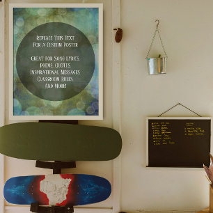 Din favoritcitat Bright Guld Grunge Bubbles Poster