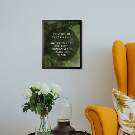 Din favoritcitat Mörk grönt grungybubblor Poster