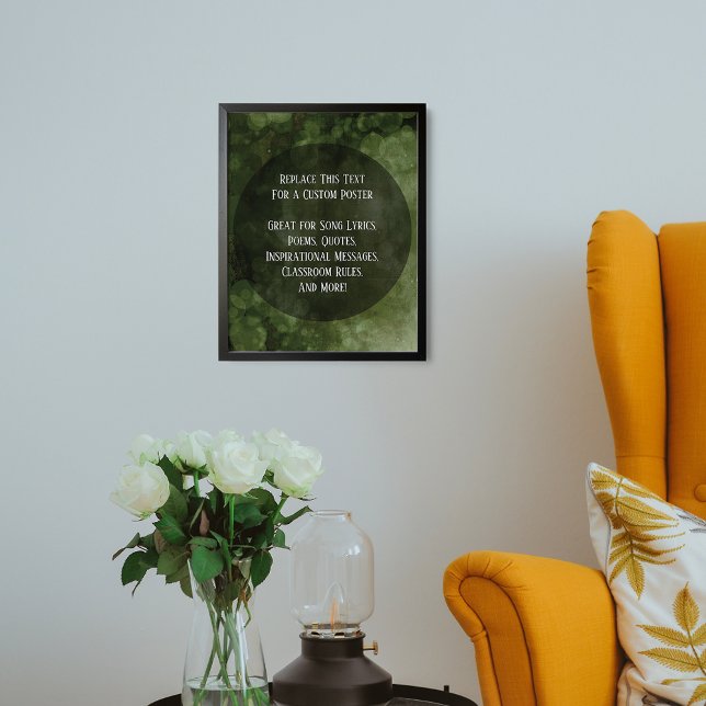 Din favoritcitat Mörk grönt grungybubblor Poster (Skapare uppladdad)
