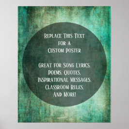 Din favoritcitattecken Grönt Brun bländning på cir Poster