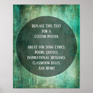 Din favoritcitattecken Grönt Brun bländning på cir Poster