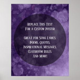 Din favoritcitattecken Lila Grunge Artwork Circles Poster