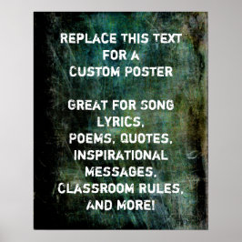 Din favoritcitattecken, Mörk intensiv runge Strukt Poster