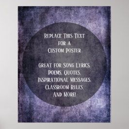 Din favoritcitattecken Mörk Lila Grunge med cirkel Poster