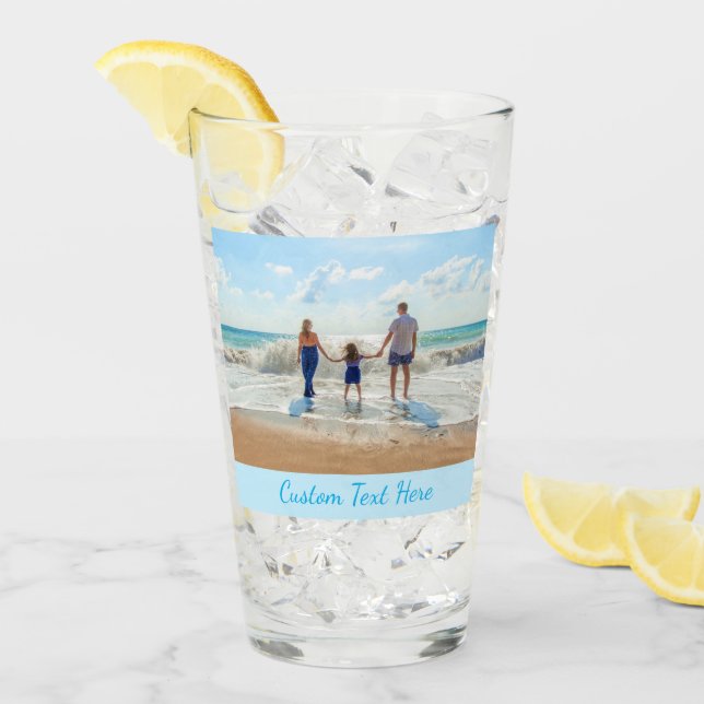 Din favoritfotoglassgåva med Anpassningsbar text Glaskopp (Framsida Ice)
