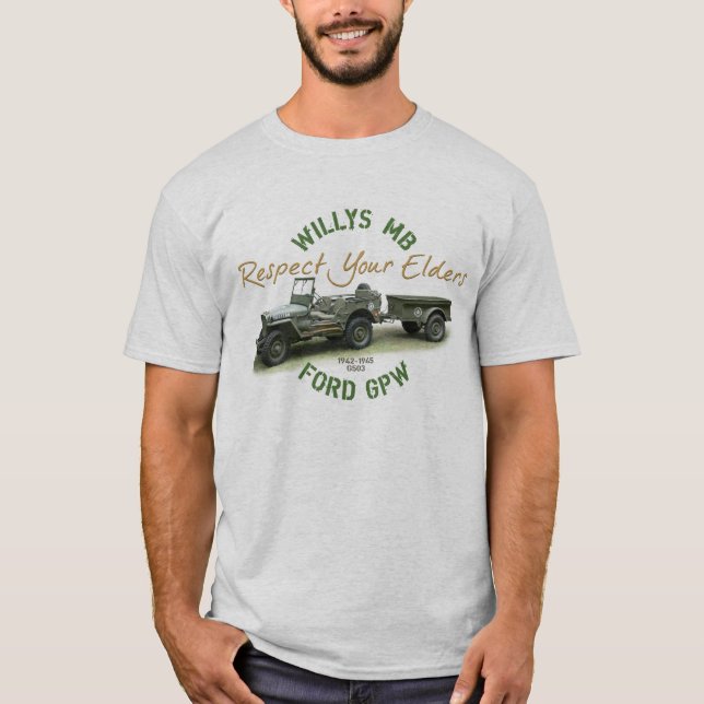 Din flädermanar för MB GPW respekt Tee Shirt (Framsida)