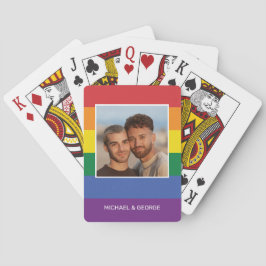DIN Flagga för foto och anpassade namn för regnbåg Casinokort
