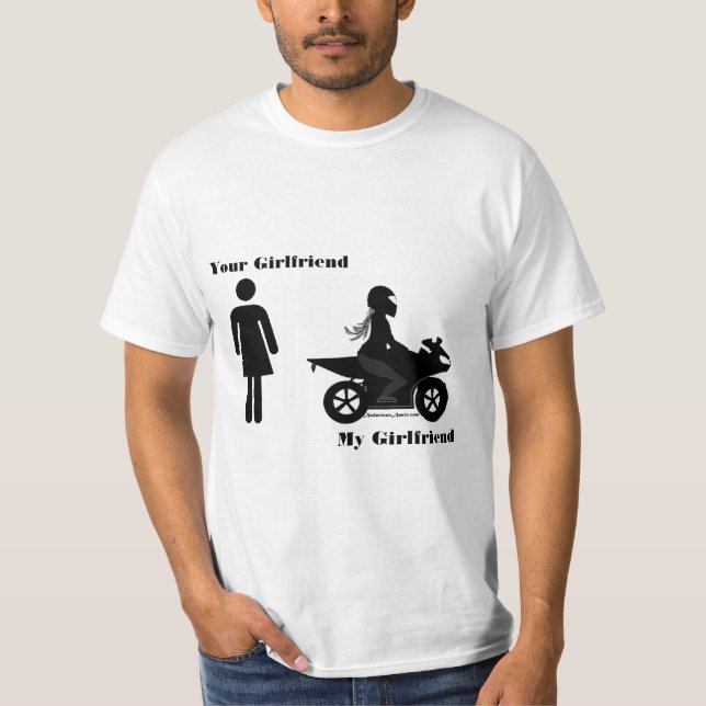 Din flickvän, min Flickvänmotorcykel Tee Shirt (Framsida)