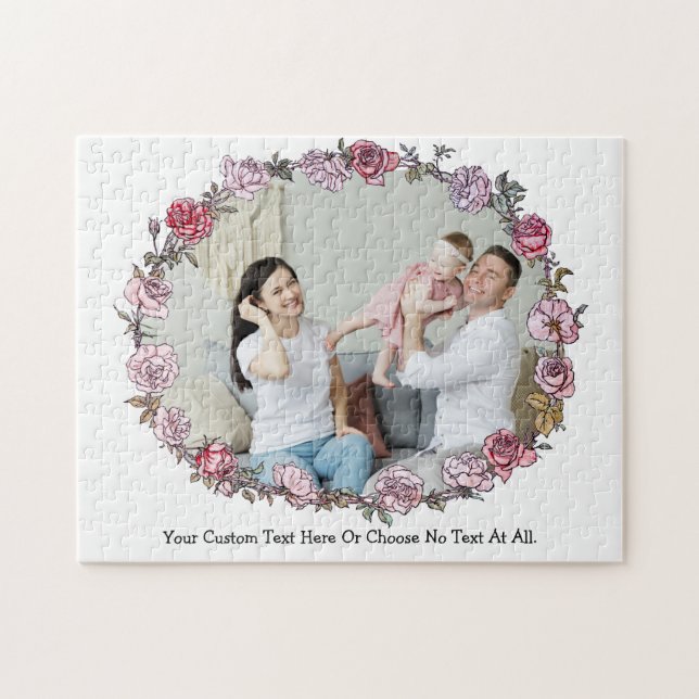 Din fo&ttext/Blommigt-Ro-utandning Pussel (Horisontell)