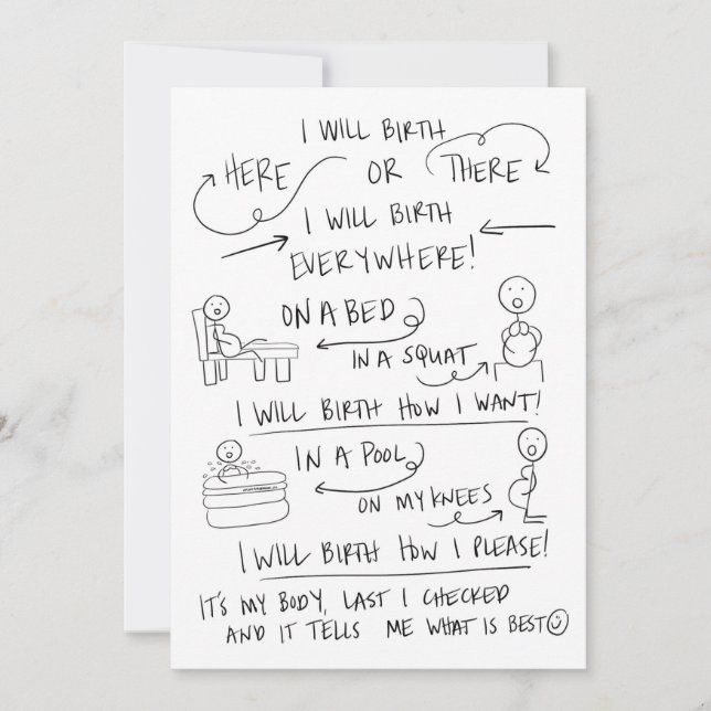 Din födelse ditt långt hälsningkort tack kort (Framsida)