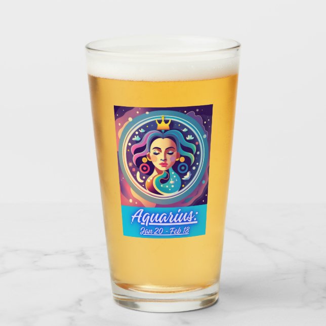 Din födelsedag - Aquarius: Jan 20 - Feb 18 Glaskopp (Framsida fylld)