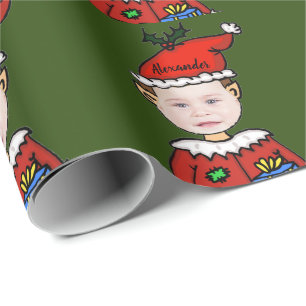 Din för foto för julälva här personlig presentpapper