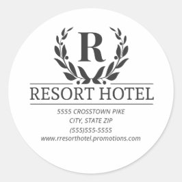 Din Företagets Logotyp Adress Runt Klistermärke