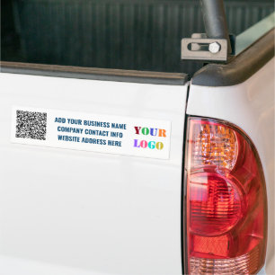 Din företagslogotext och QR-kod dekal