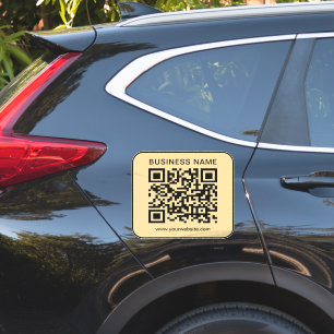 Din företagsnamn Url QR-kod Stor Svart & Guld Klistermärken