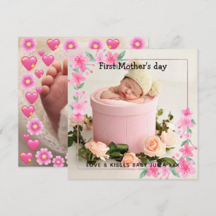 Din första mors dag blomma 2 fotokollage julkort