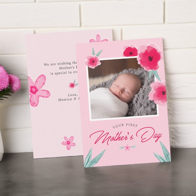 Din första morsdag foto platt kort (Your First Mother's Day Photo Flat Card)