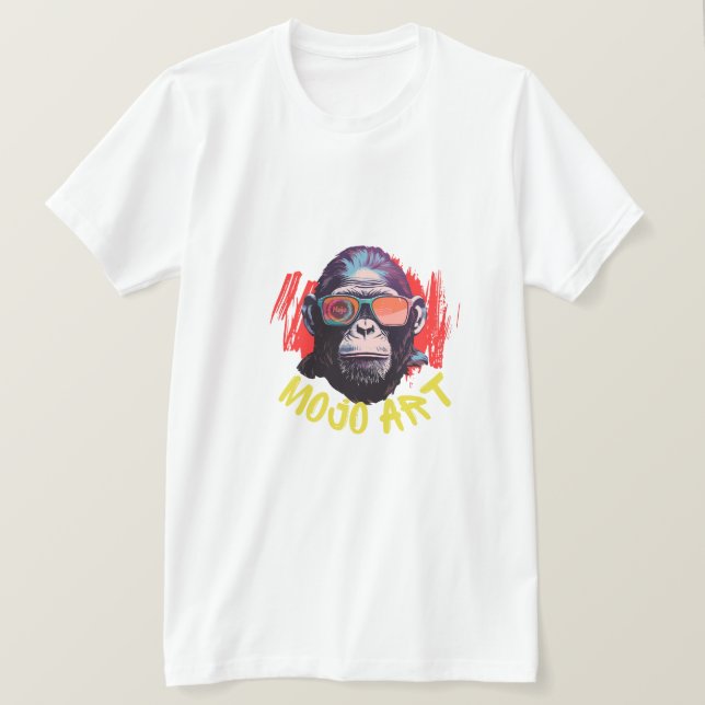 din fot här-humör konst apa grafisk t-shirt (Design framsida)