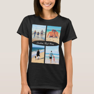 Din Foto Collage T-Shirt Present Personlig Text