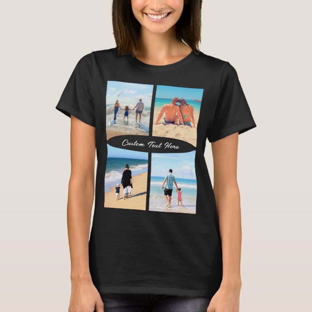 Din Foto Collage T-Shirt Present Personlig Text (Framsida)
