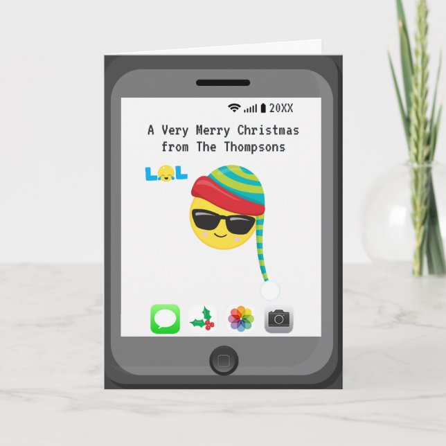 DIN FOTO "Ha en självklar God jul" Helgkort (Framsida)