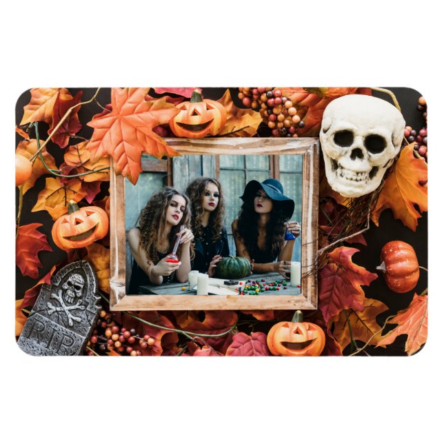DIN FOTO i en Halloween Ram-magnet Magnet (Horisontell)