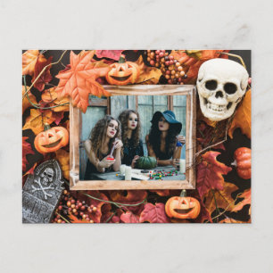 DIN FOTO i ett Halloween Ram-vykort Vykort