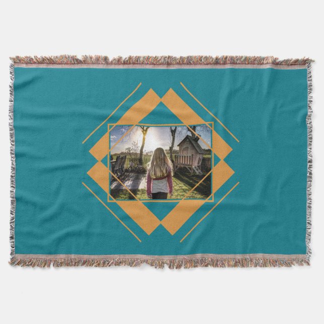 DIN FOTO i Mönster-täckfilt i Geometric Filt (Framsidan)