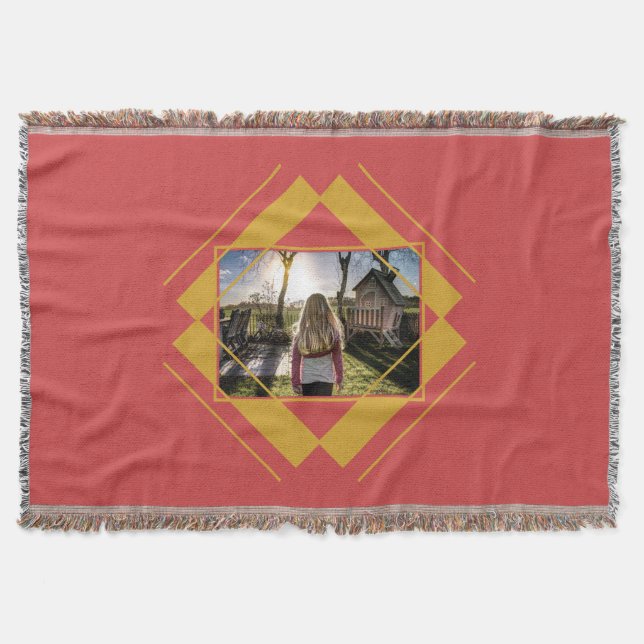 DIN FOTO i Mönster-täckfilt i Geometric Filt (Framsidan)