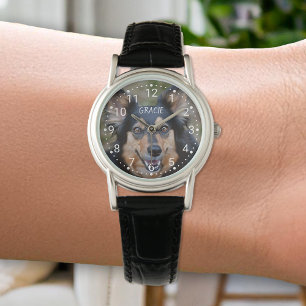 Din Foto & Namn & Valfri Färg Numrerad Urskiva Armbandsur